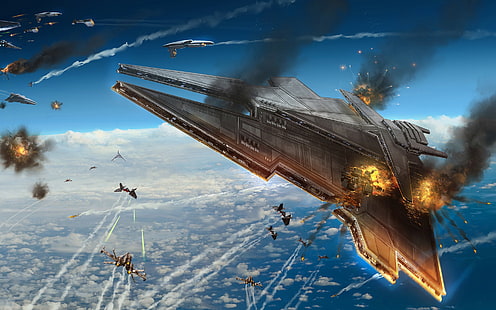 Star Wars Star Destroyer] анимиран цифров тапет, Междузвездни войни, Междузвездни войни: Старата република, HD тапет HD wallpaper