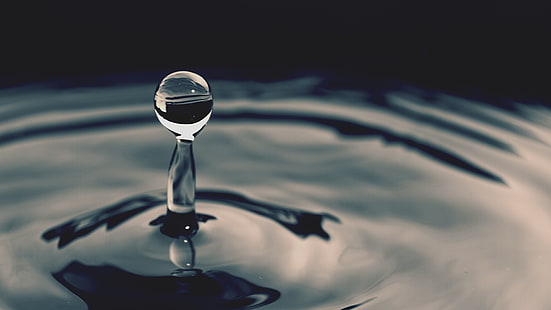 body of water, water droplet, water, water drops, macro, ripples, nature, HD wallpaper HD wallpaper