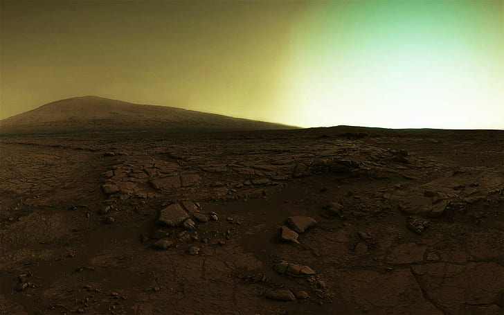 Mars Alien Landscape HD, ทรายสีน้ำตาล, ทิวทัศน์, อวกาศ, มนุษย์ต่างดาว, ดาวอังคาร, วอลล์เปเปอร์ HD