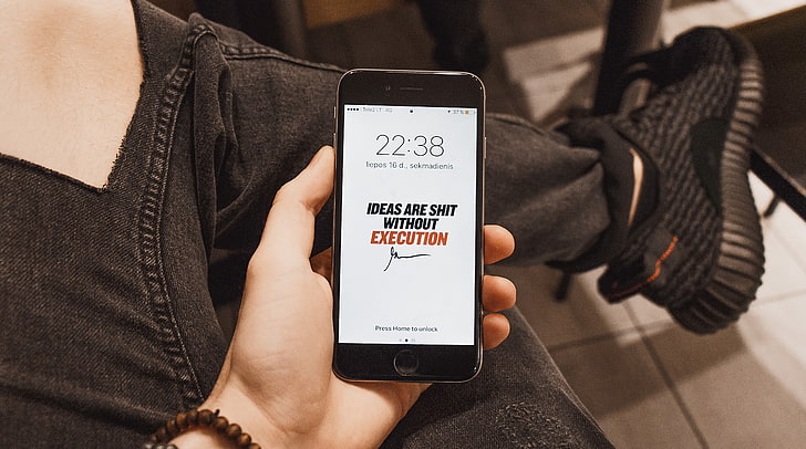 Ideas Are Shit Without Execution, Computers, Hardware, full hd, fhd, adidas, gary vaynerchuk, garyvee, hustle, ideas, iphone, apple, motivation, shoes, sneakers, yeezy boost, motivated, inspiration, high resolution, inspired, screen, technology, electronics, footwear, hardwork, stock photo, HD wallpaper