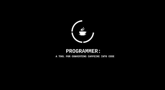 vit programmerare logotyp, kopp, verktyg, cade, programmerare, HD tapet HD wallpaper