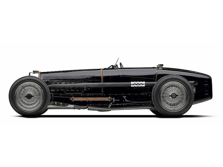 vehicle, car, Bugatti, Bugatti 59, sports car, vintage, Vintage car, white background, black cars, HD wallpaper