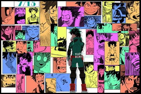 sortierte Farbe der Kleidung viel, Boku no Hero Academia, Midoriya Izuku, HD-Hintergrundbild HD wallpaper