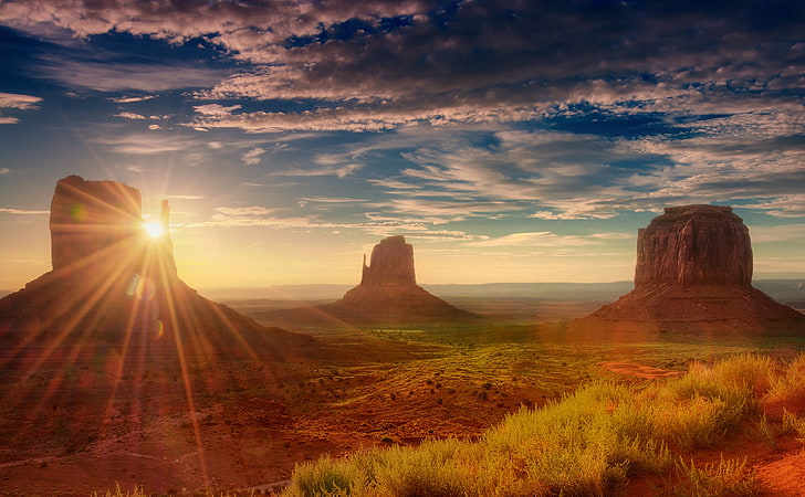 Sunshine Utah Monument Valley, Monument Valley, Arizona, United States, Utah, Sunshine, Valley, Monument, HD wallpaper