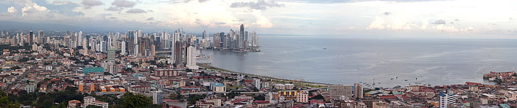 miasto, potrójny ekran, Panama City, Tapety HD