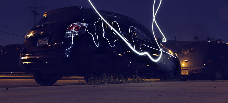 รถยนต์, ภาพวาดแสง, เมทริกซ์, morpheus, กลางคืน, วอลล์เปเปอร์ HD