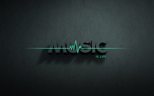 music is life text illustration, typography, music, Music is Life, minimalism, digital art, HD wallpaper HD wallpaper