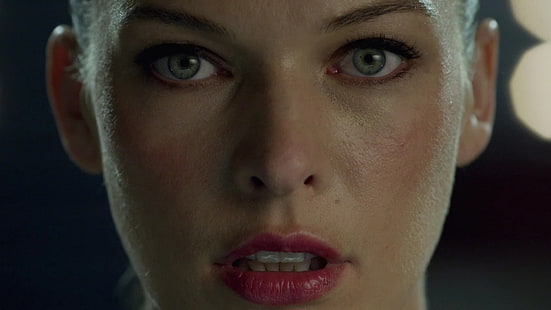 woman's face, milla jovovich, actress, girl, lipstick, HD wallpaper HD wallpaper