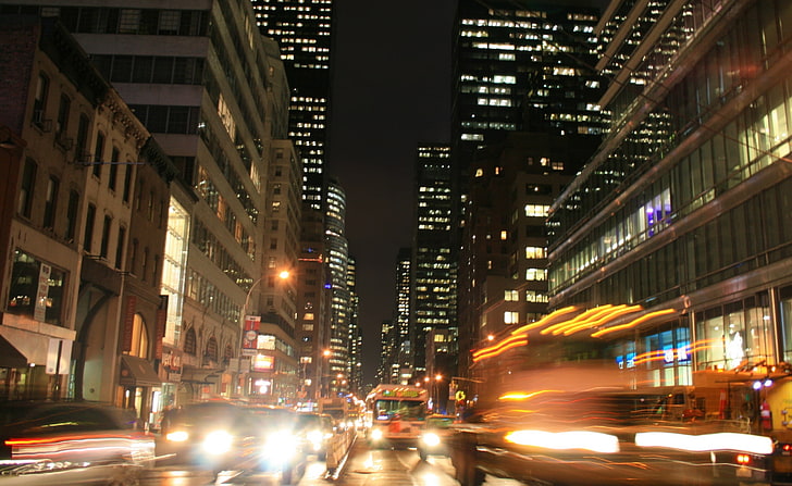 5th Avenue Rush Hour, black car, City, new york, 5th avenue, rush hour, HD wallpaper