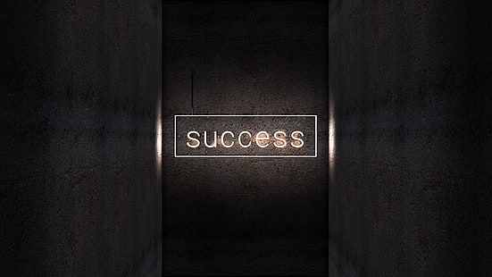 Inscription, Success, 4K, Neon light, HD wallpaper HD wallpaper