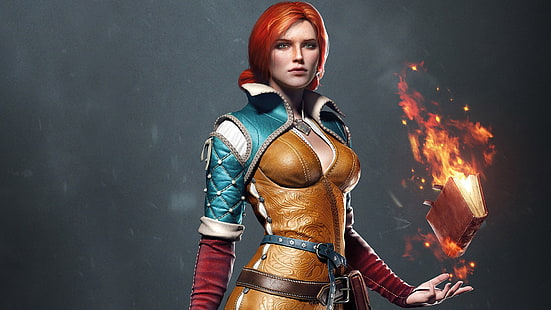 weibliche Zeichentrickfigur, The Witcher, Triss Merigold, The Witcher 3: Wild Hunt, HD-Hintergrundbild HD wallpaper