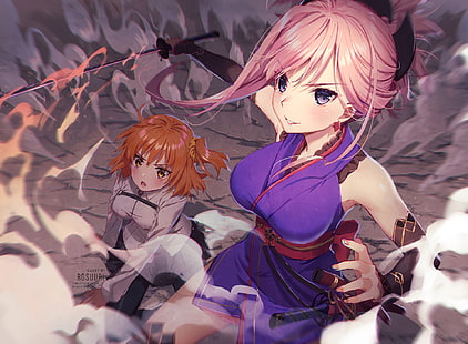 Schicksalsserie, Schicksal / Großauftrag, Fujimaru Ritsuka, Miyamoto Musashi, HD-Hintergrundbild HD wallpaper