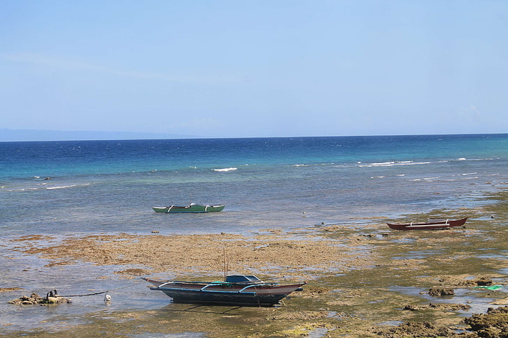 boat ferry, philippines, seashore, south of cebu, HD wallpaper