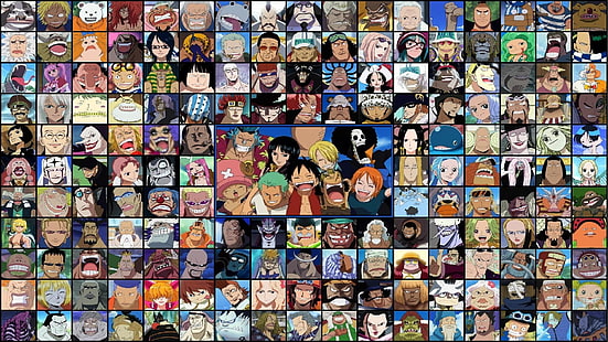 One Piece karaktär tapeter, One Piece, collage, anime, HD tapet HD wallpaper