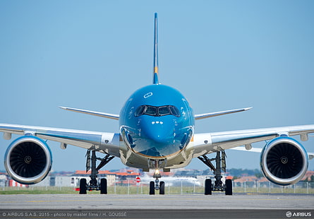 Motor, Airbus, WFP, Airbus A350-900, Fahrgestell, Taxi, Passagierflugzeug, Airbus A350 XWB, Vietnam Airlines, HD-Hintergrundbild HD wallpaper