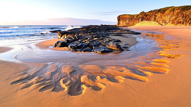 Sfondo di paesaggi naturali di Windows 10, sabbia bianca, Sfondo HD