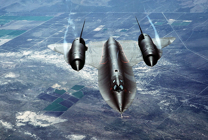 SR-71 Blackbird Fly, сиви и черни изтребители, самолети / самолети,, самолети, HD тапет