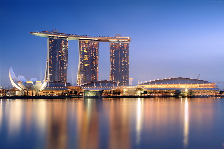 hotel, travel, pool, casino, Singapore, Marina Bay Sands, booking, HD wallpaper