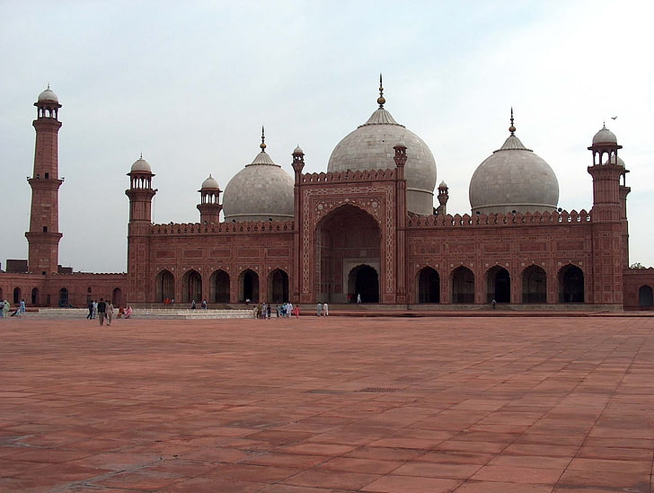 Badshahi Mosque, gray and brown concrete palace, Religious, , muslim, mosque, HD wallpaper