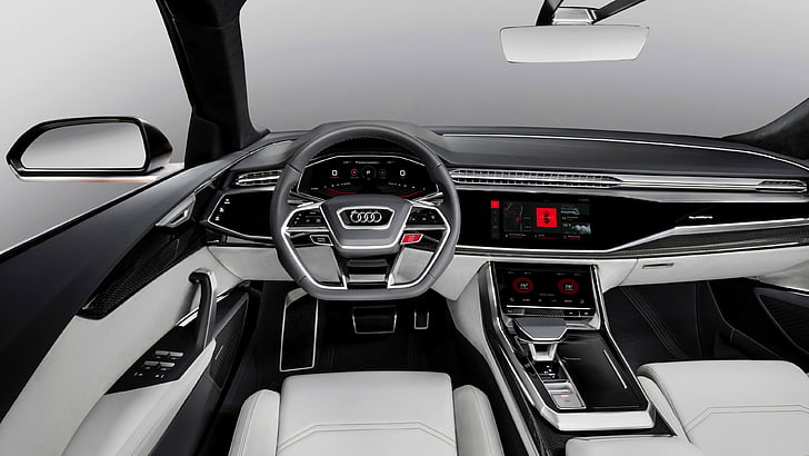 Audi Q8, 2018 Cars, interior, 4k, HD wallpaper