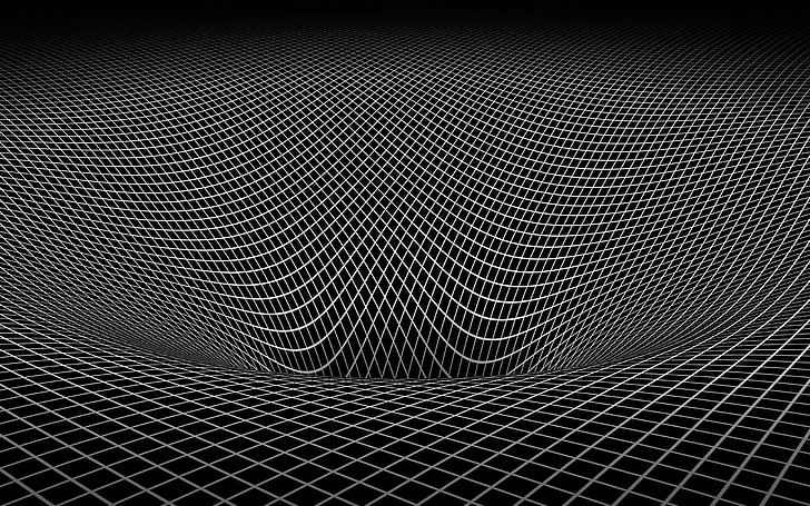 white and black abstract wallpaper, surface, mesh, black white, immersion, HD wallpaper
