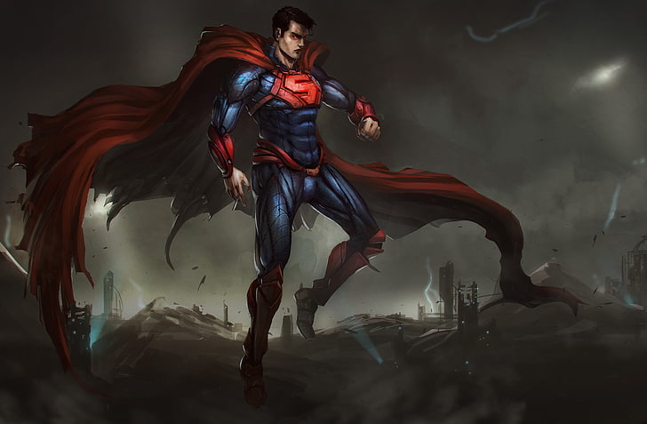 kostum, baju besi, superman, seni, Komik DC, Clark Kent, Man of Steel, Kal-El, kryptonian, Wallpaper HD