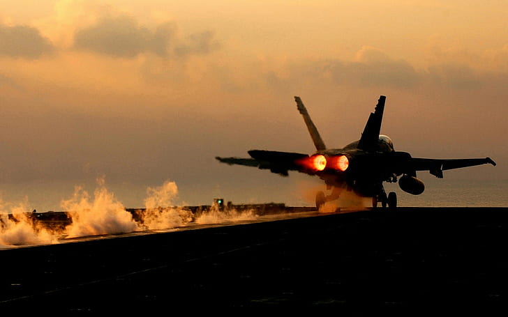 Flugzeuge, Flugzeugträger, Jet, Düsenjäger, McDonnell Douglas F A 18 Hornet, Militärflugzeuge, Fotografie, United States Navy, HD-Hintergrundbild
