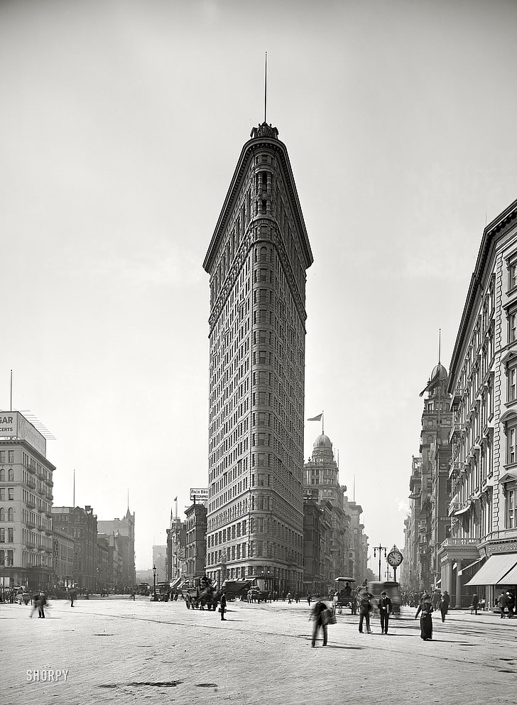 USA, Flatiron Gebäude, New York City, Shorpy, HD-Hintergrundbild, Handy-Hintergrundbild