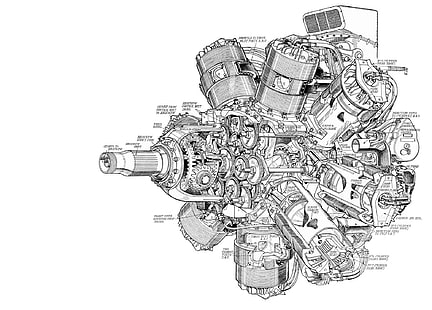 gray engine sketch, engines, airplane, white background, sketches, engineering, gears, monochrome, schematic, HD wallpaper HD wallpaper