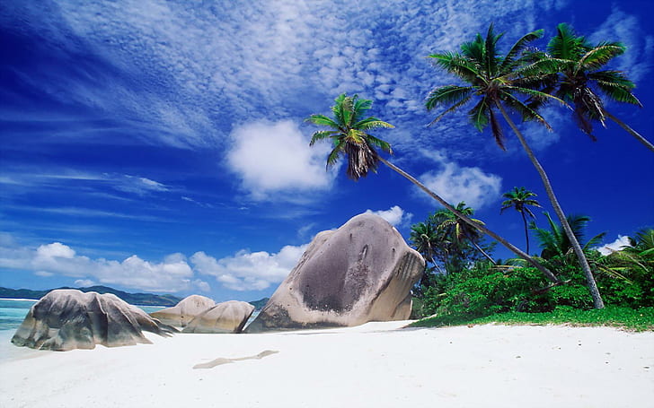 White Sy Beach Seychells, pulau pada waktu siang hari, sweetgirl2007, nicole0020, hezzy1972, elenasnik, alam dan lanskap, Wallpaper HD