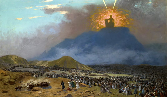 картина, религия, митология, Жан-Леон Гером, Мойсей на Синайската планина, HD тапет HD wallpaper