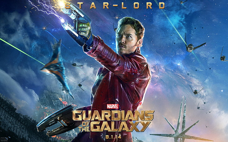 حافظة لعبة Marvel Star-Lord Guardians of the Galaxy الرقمية ، Star Lord ، Guardians of the Galaxy ، Marvel Comics ، الأفلام ، ملصق الفيلم، خلفية HD