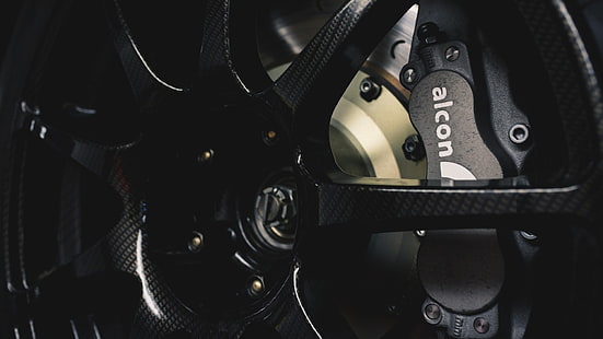 schwarzes Autorad, Felgen, Wheelie, Bremsen, HD-Hintergrundbild HD wallpaper