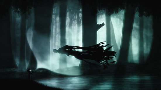 صورة ظلية للوحش الطائر خلفية رقمية ، هاري بوتر ، ليمبو، خلفية HD HD wallpaper