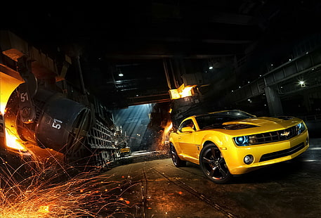 macchine gialle, auto, veicoli, Chevrolet, Chevrolet Camaro SS, Sfondo HD HD wallpaper
