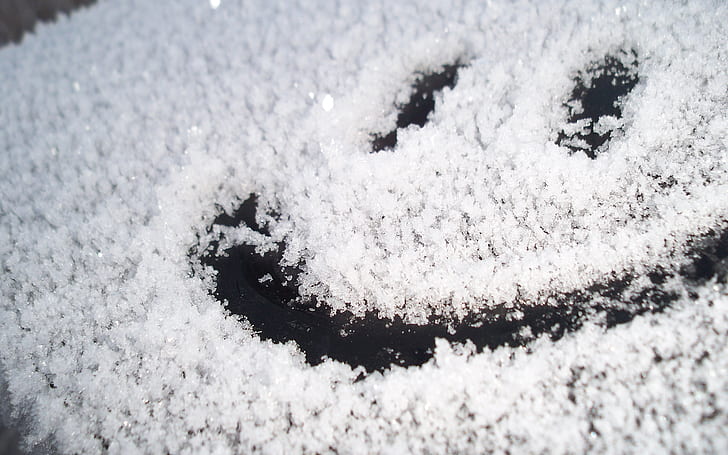 Улыбка Снежное лицо, снег, улыбка, HD обои