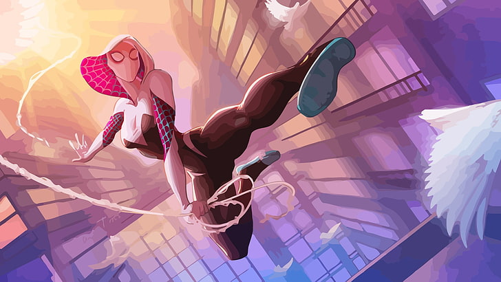Spider-Gwen wallpaper, Spider-Gwen, Marvel Comics, Spider-Man, HD wallpaper