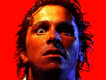 pria aktor bale kristen menghadapi latar belakang merah 1600x1200 Orang Aktor HD Seni, pria, Christian Bale, Wallpaper HD HD wallpaper