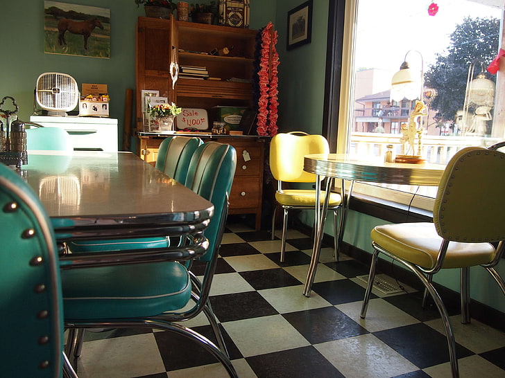 1950s, diner, formica, funky, HD wallpaper