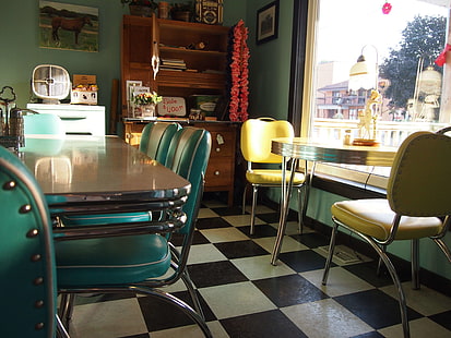 1950s, diner, formica, funky, HD wallpaper HD wallpaper