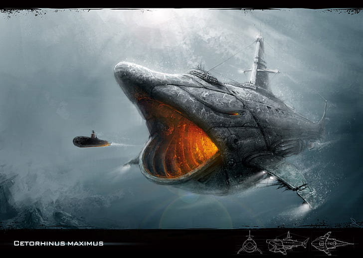 Science-Fiction, Fahrzeug, Cetorhinus Maximus, HD-Hintergrundbild