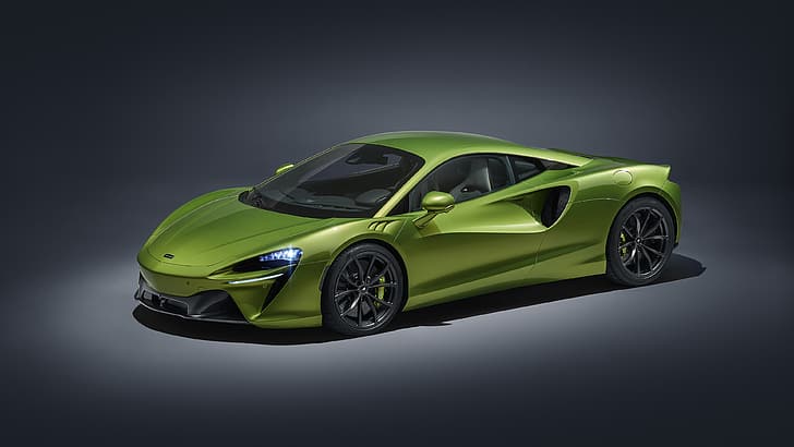 McLaren Artura, McLaren, bil, sportbil, hybrid, elbil, gröna bilar, strålkastare, HD tapet
