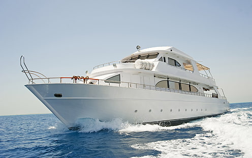 biały jacht, jacht, morze, pływanie, wakacje, lato, Tapety HD HD wallpaper