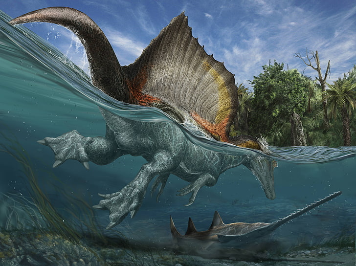 Wasser, Fisch, Dinosaurier, prähistorische Tiere, HD-Hintergrundbild