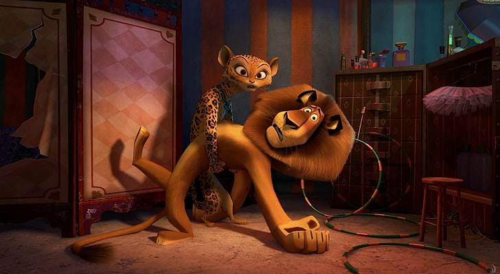 Madagascar 3 Europes Most Wanted - Alex and Gia, Madacascar movie scene, Cartoons, Madagascar, Most, Wanted, Alex, Europe's, HD wallpaper
