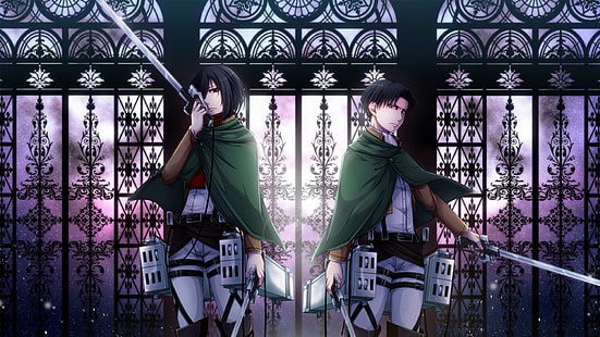 Mikasa und Levi aus Attack on Titans, Anime, Shingeki no Kyojin, Mikasa Ackerman, Levi Ackerman, HD-Hintergrundbild HD wallpaper