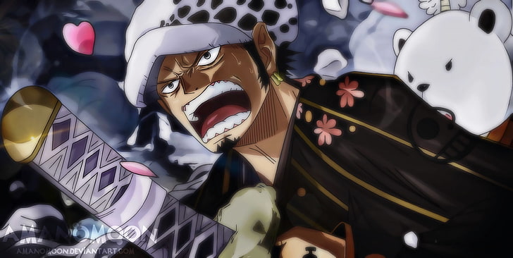 Anime, One Piece, Bepo (One Piece), Trafalgar Law, HD tapet