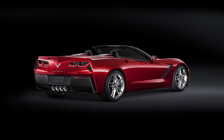 cupê conversível vermelho Chevrolet Corvette C7, chevrolet corvette, automático, preto, elegante, HD papel de parede
