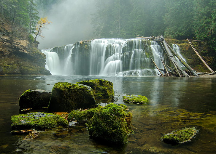 waterfall, Washington, Gifford Pinchot, HD wallpaper