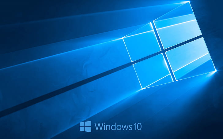 Системный логотип Windows 10, синий стиль фона, Windows, 10, Система, Логотип, Синий, Стиль, Фон, HD обои